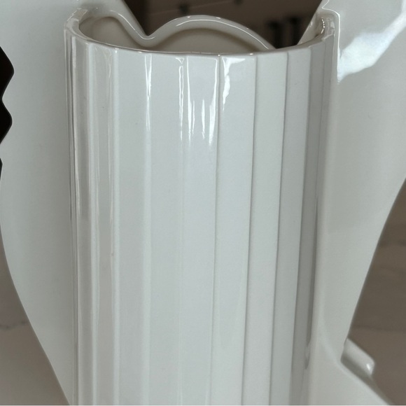 Very Rare Fitz & Floyd All White Pottery Birds Vase - Picture 7 of 10